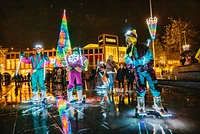 Barnsley bright nights 2024 shot from outside with illuminate people