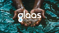 Glass logo with water photo
